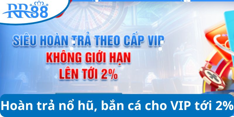 Hoàn trả nổ hũ, bắn cá cho VIP tới 2%