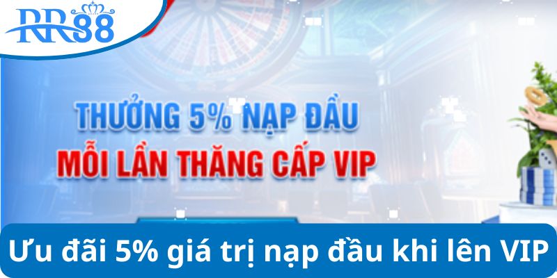 Ưu đãi 5% giá trị nạp đầu khi lên VIP